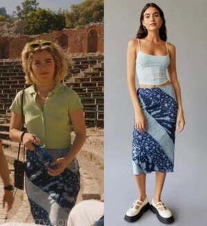 ASO White Lotus Floral Urban Outfitters Darcy Spliced Mesh Midi Skirt - Large
